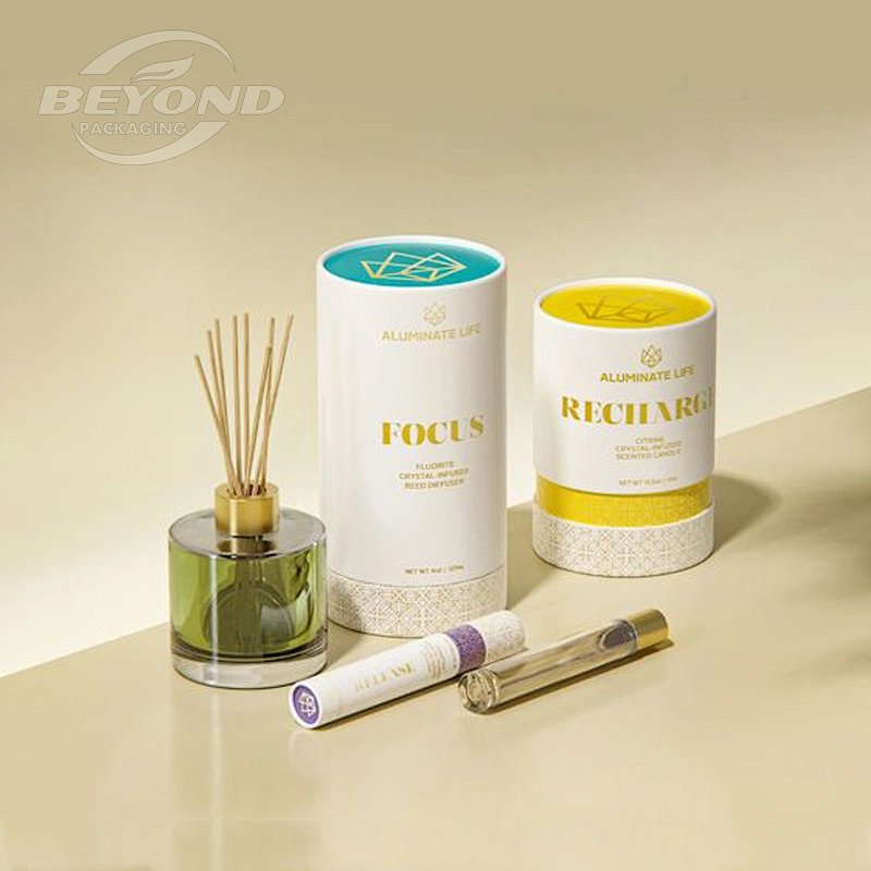 Environmental Kraft Cardboard Packaging Round Shape Cylinder Paper Tube For Fragrance Oil Bottle