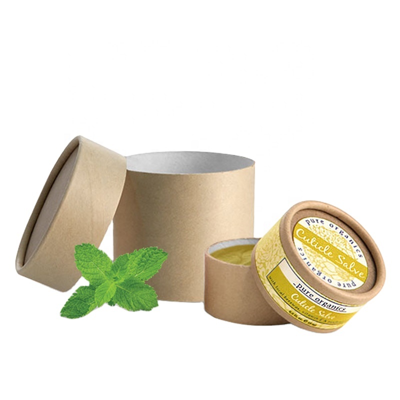 Eco Friendly Biodegradable Natural Bamboo Kraft Paper Packaging Cardboard Tubes Jar 5ml With Oil-proof Paper Inside