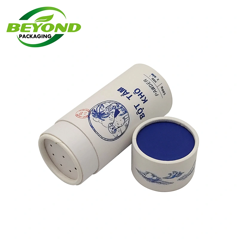 Kraft paper tube with shaker tube cover cardboard shaker tubes for food and powder cylinder sieve