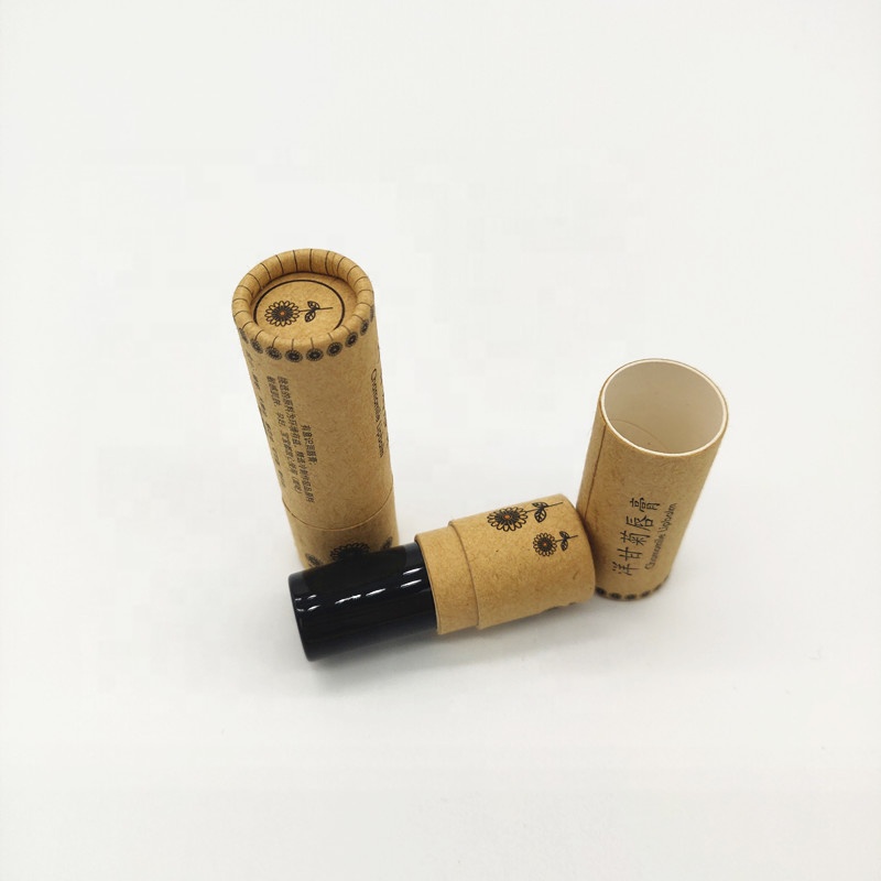Biodegradable Kraft Empty Lipstick Paper Tube Packaging Black Twist Up Lipstick Direct Packaging Tube With Custom Design