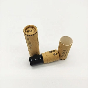 Biodegradable Kraft Empty Lipstick Paper Tube Packaging Black Twist Up Lipstick Direct Packaging Tube With Custom Design