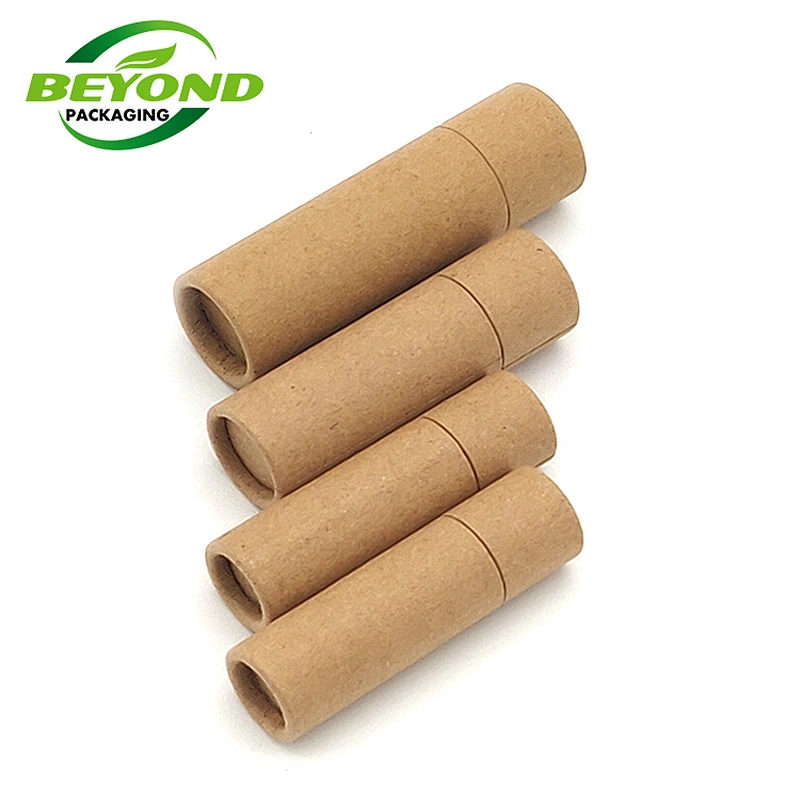 Wholesale Recycled 0.3oz 7g Good Quality Cardboard Lip Balm Container Push Up Paper Tube for Lipstick/Lip Balm Packaging