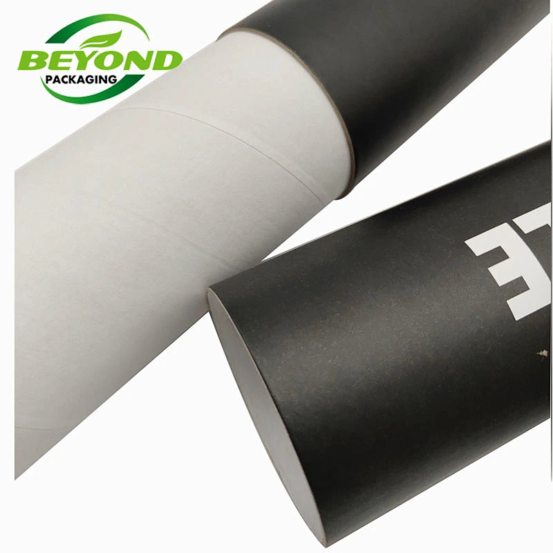 Incense packing custom small size single color printing hand made cardboard small black round tube