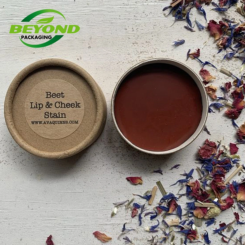 Custom Lip Balm Cardboard Biodegradable Cylinder Custom Printed Paper Tube Body Balm Jar Container