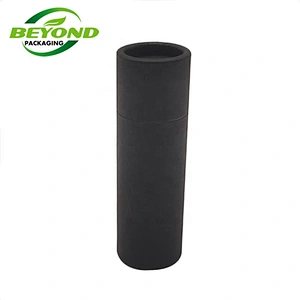 Recycled Black cardboard lip balm push up paper tubes for long or short lid