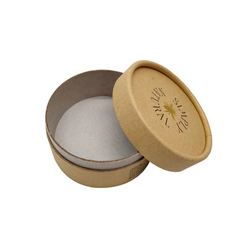 Eco Friendly Custom Size Round Natural Vagan Kraft Tube Canisters Lip Balm Containers Private Label Hard Kraft Cardboard Tube
