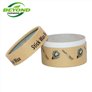Custom Tube Style Biodegradable Material Round Paper Jar Kraft Paper Tube Container For 25g Lip Balm Deodorant Body Balm