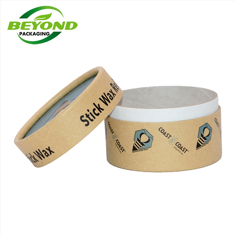 Custom Tube Style Biodegradable Material Round Paper Jar Kraft Paper Tube Container For 25g Lip Balm Deodorant Body Balm