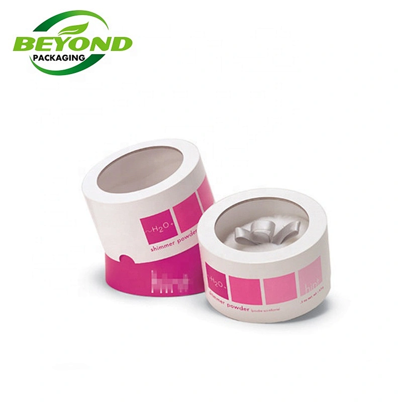 Custom logo box luxury round empty eyelash container box material eye lash packaging clear PVC window
