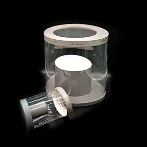 PVC/PET Round Luxury Transparent Clear Fresh Flower Bouquet Packaging Gift Hat Box With Floral Foam