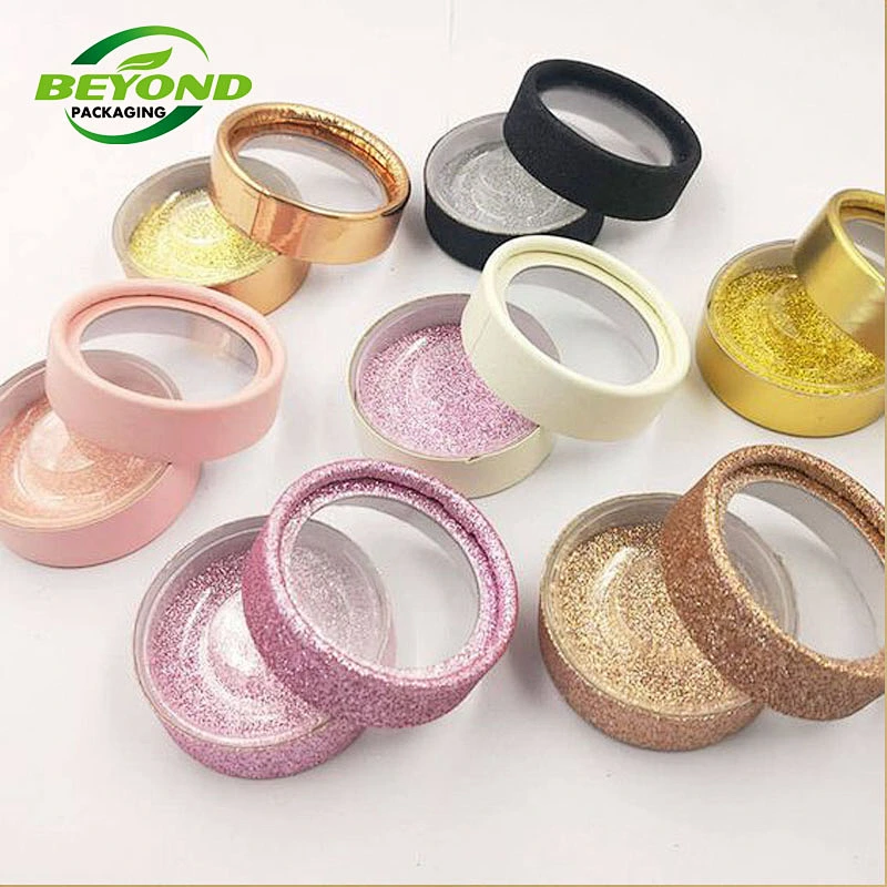 Luxury Biodegradable Cardboard Cosmetic Round Paper Tube With Wholesale Circle Lash Boxes