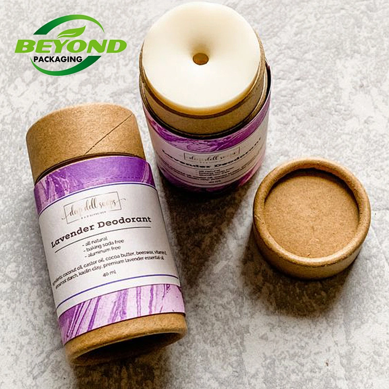 Round kraft cardboard paper tube packaging wholesale for push up lip balm container biodegradable cardboard paper tube