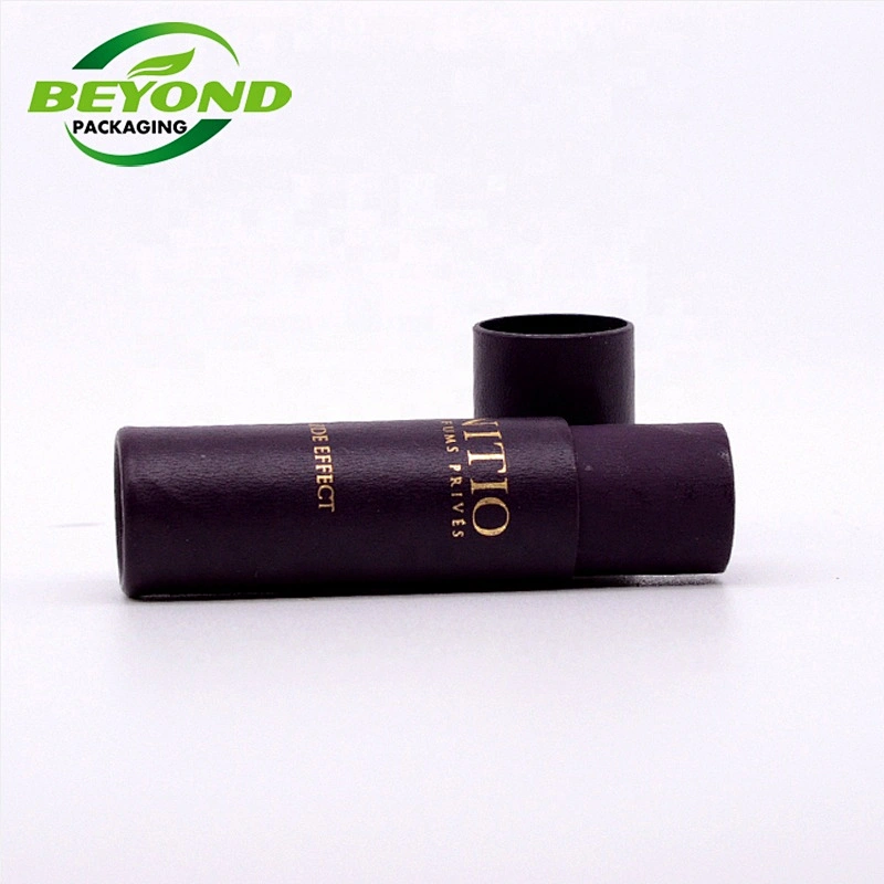 Factory price cardboard perfume bottle paper round tube box black paper tube packaging cosmetic lip gloss bottle packaging