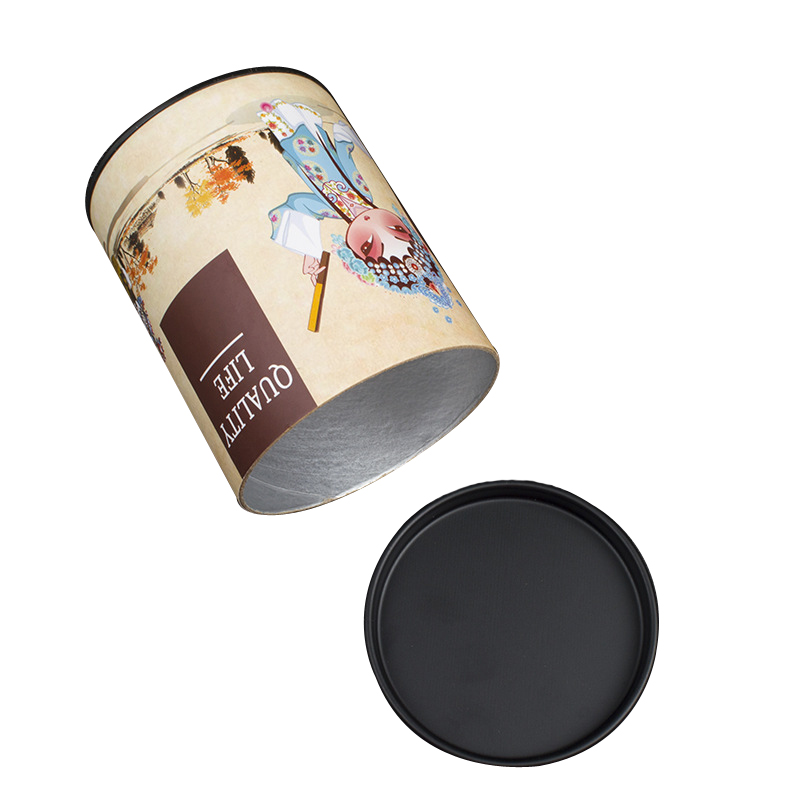 Biodegradable Eco-Friendly Material Recycled Round Kraft Packaging Paper Tea Gift Box