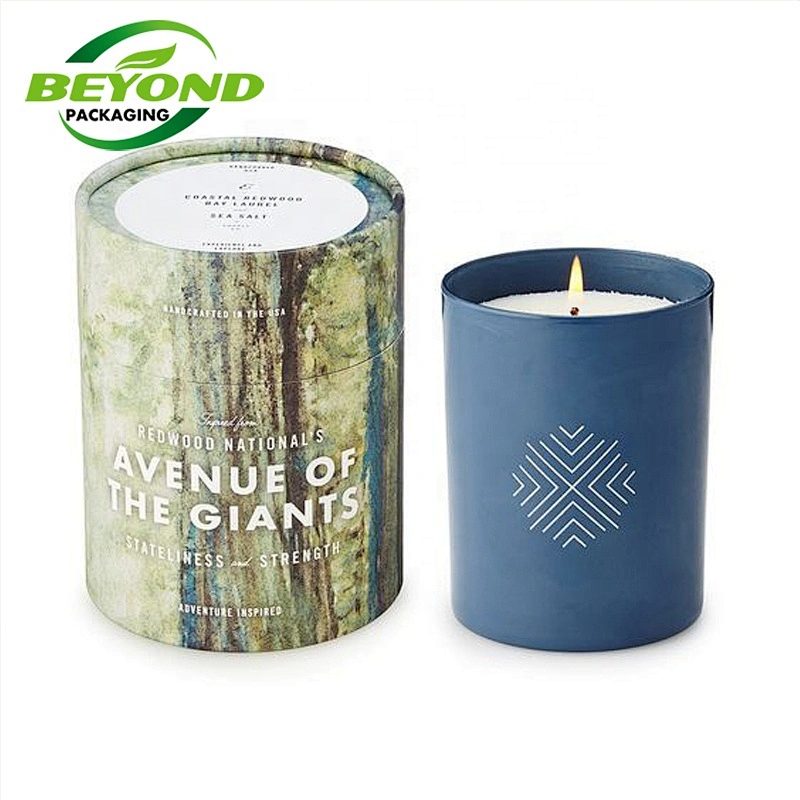Biodegradable custom printing paper boxes round cardboard tube recyclable kraft paper tube for candle jar packaging