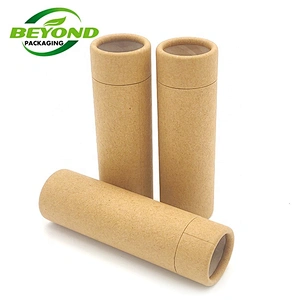 natural Organic Moisturizing Custom Made lip balm packaging box natural material recycled push up kraft paper tube
