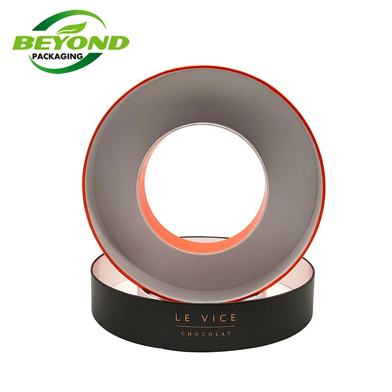 Recycled Food Grade Paper Custom Design Cardboard Round 20pcs Macaron Packaging Box with PET insert