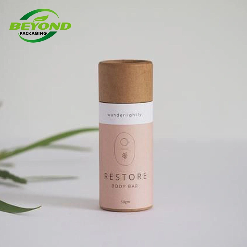 Wholesale natural lip balm chapstick tubes round containers box paper tube push up deodorant stick cylinder packaging