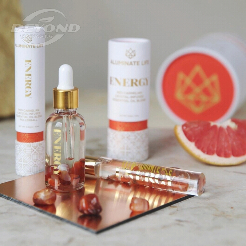 Custom Luxury Personality Design Cylinder Cosmetic 10ml Essential Oils Skincare Eyeliner Cosmetic Jar Packaging Paper Tubes