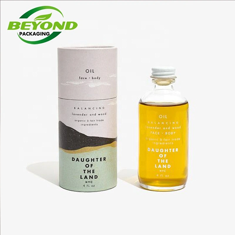 Oil Packaging Custom Round Paper Tube Bio Friendly Cardboard With lid bottle cylinder