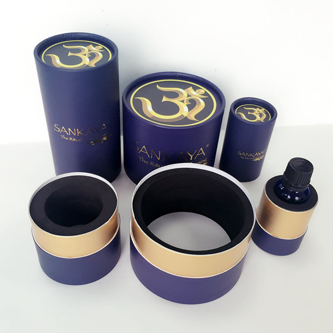 Biodegradable Luxury Cardboard Essential Oil Paper Tube With EVA Insert For CBD/Hemp Oils Bottles