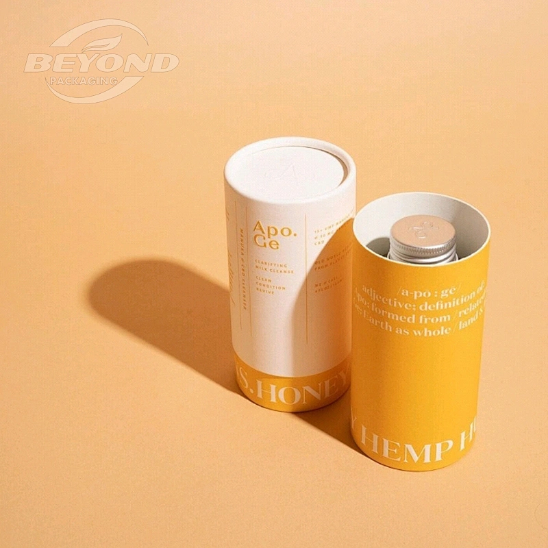 Environmental Protection Rigid Kraft Cardboard Packaging Tube For Cosmetic Jar Bottle