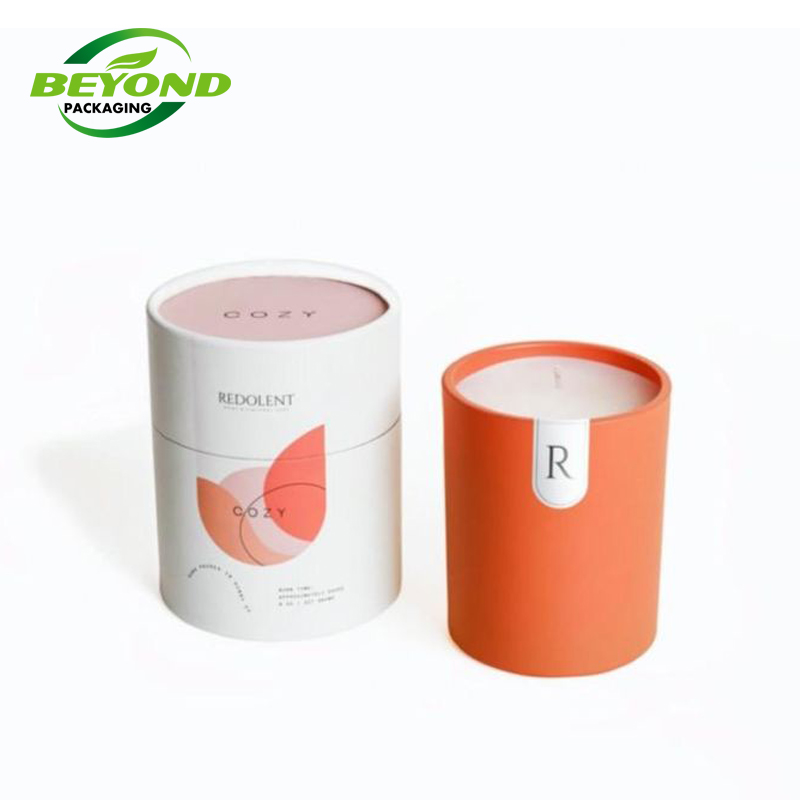 Customized printing luxury design cylinder cardboard packaging paper tube for candle paper box