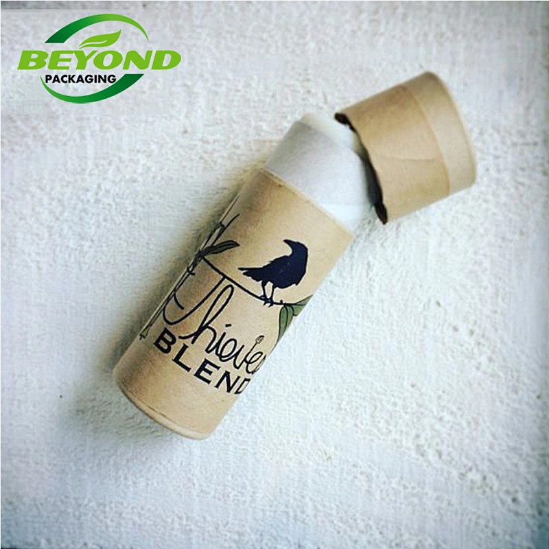 Cosmetic Tube Deodorant Or Solid Perfume Or Lip Balm Packaging Container Stickers Push Up Paper Tubes With Wax Paper Inside