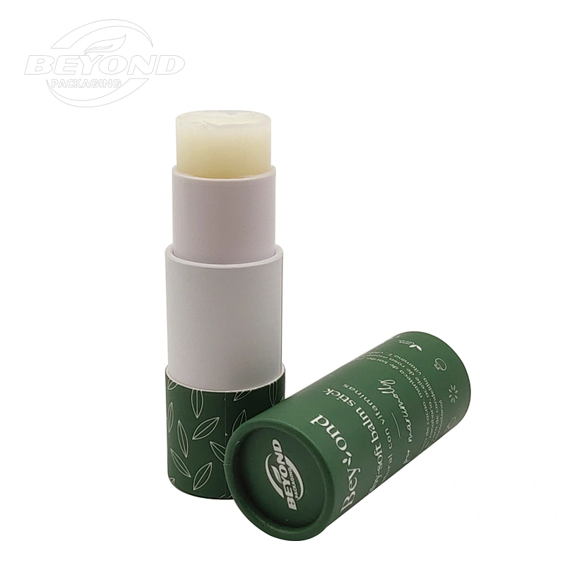 Biodegradable recycled Twist up refillable zero waste cardboard packaging 2.5oz deodorant lipstick lip balm tube  containers