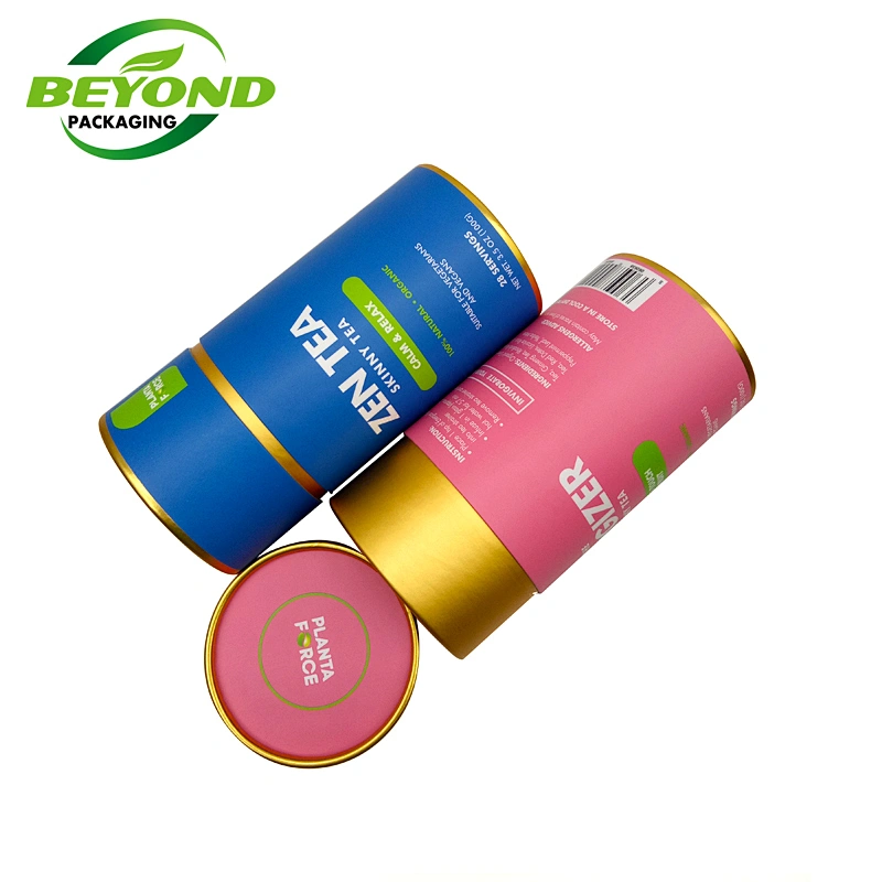 Eco Friendly Dietary Supplement Cylinder Box Packaging Tube Round Packaging Box with Custom Printing For Vitamin Supplements
