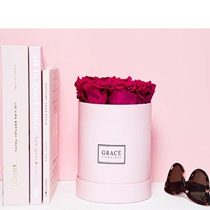Custom Paper Round Carton Flower Box Packaging for Forever Fresh Flower Packing