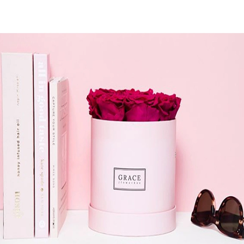 Custom Paper Round Carton Flower Box Packaging for Forever Fresh Flower Packing