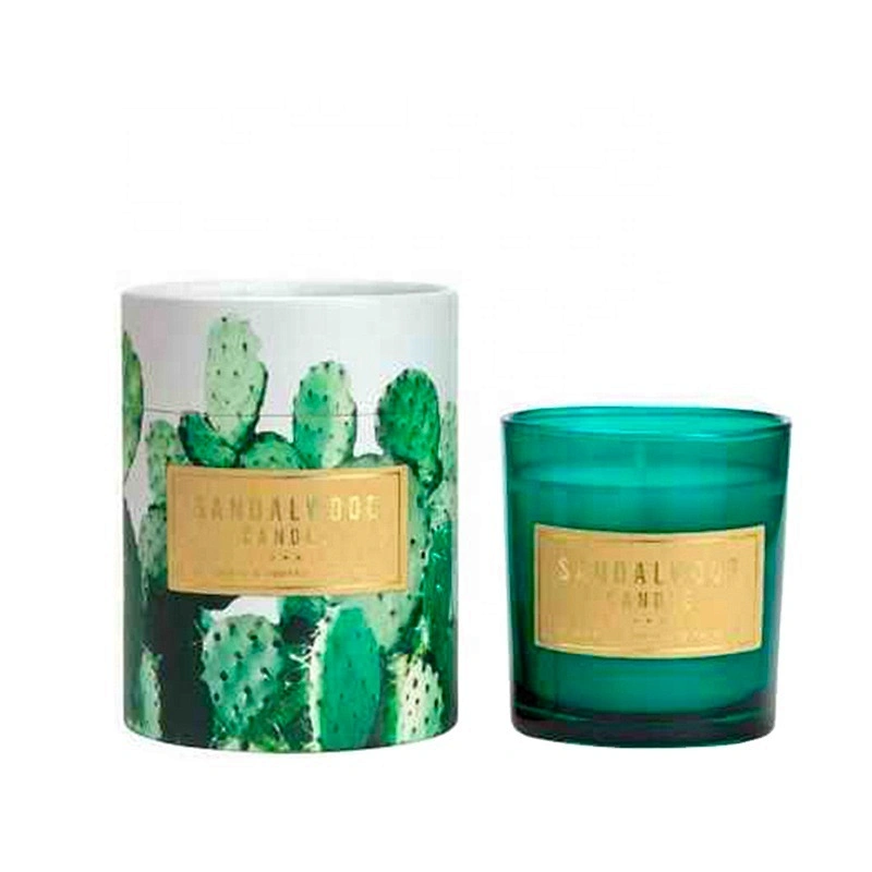 Environmental Recycled  Paper Cardboard Round Logo Candle Packaging For Personalised  candle and wax melt packaging