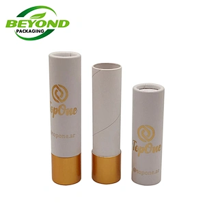 Biodegradable Small Cardboard Paper Tube Box For Lipgloss Drop Bottle Packaging With Gold Stamping