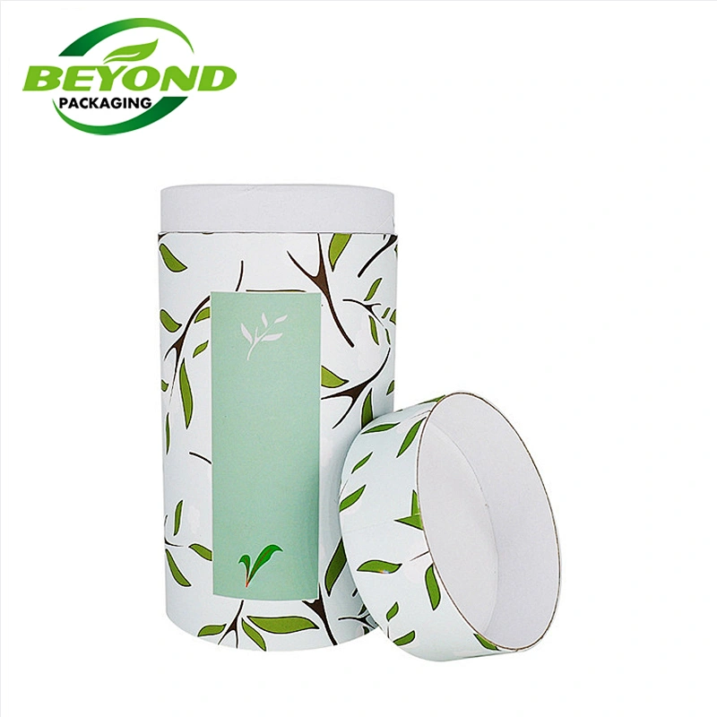 Custom printing logo tea paper tube packaging food grade cardboard cylinder container for tea round box packaging