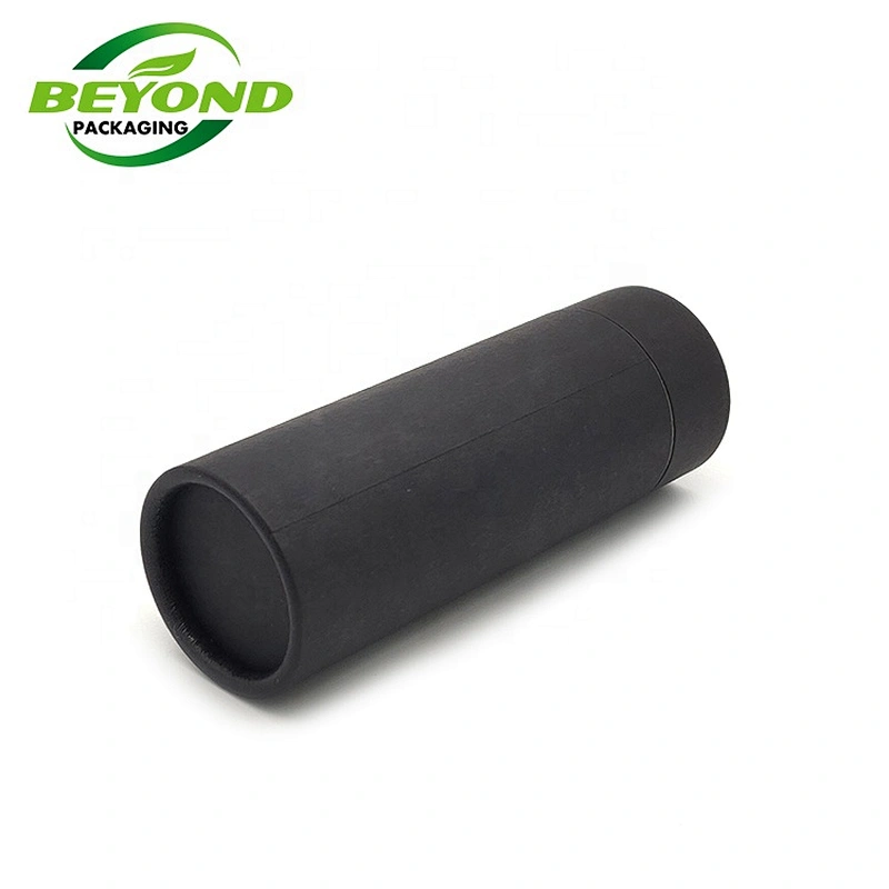 Factory Supply Biodegradable Black Kraft Cosmetic Deodorant Container Push Up Paper Tube For 2oz Deodorant