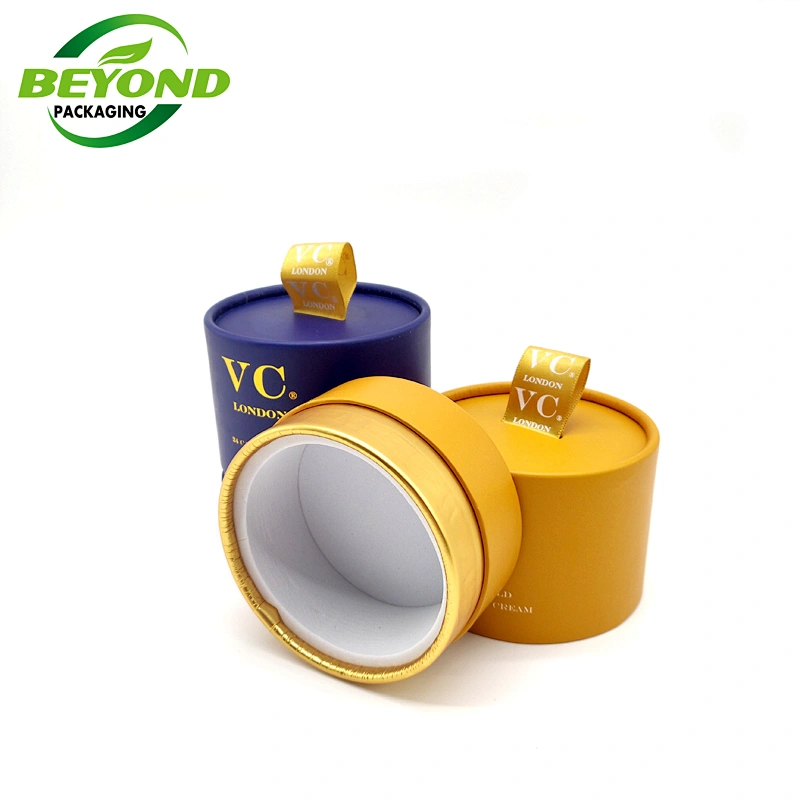 Beyond Package Biodegradable Cosmetic Packaging Cream Jar Customized Cylinder Cardboard Packaging EVA Holder for 200ml Glass Jar