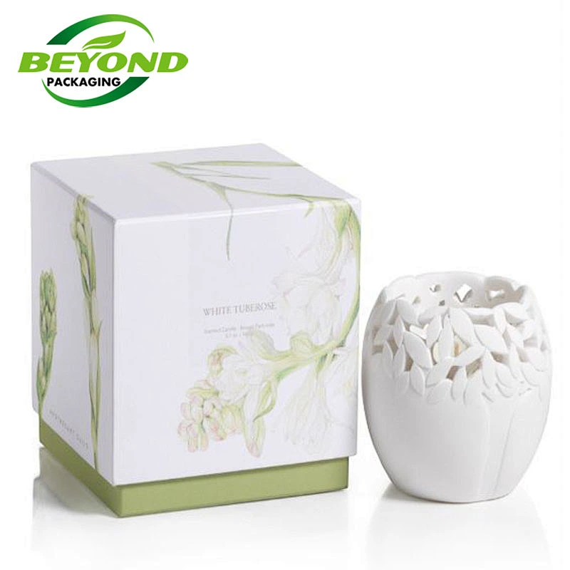 Wholesale Custom Luxury Paper Cardboard  2 Piece Square Candle Gift Box Packaging Luxury Lid and base Gift Box