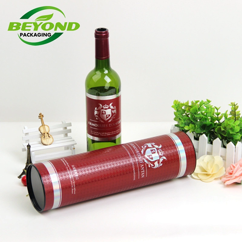 Wholesale Custom Printing Eco Friendly Cylinder Round Cardboard Paper tube Box Packaging For Wine