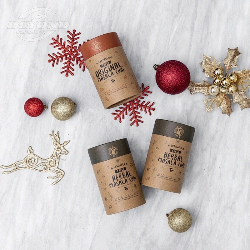 Wholesale Brown Kraft Paper Environmental Protection Tea Packaging Paper Tube For Loose Tea