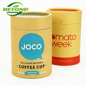 Eco Friendly Custom Design Brown Kraft Paper Tube For Scarf Clothes Sock Packaging For Gifts
