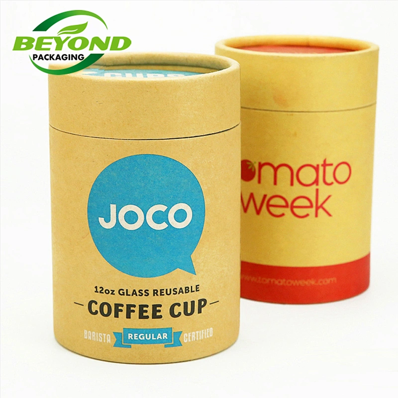 Eco Friendly Custom Design Brown Kraft Paper Tube For Scarf Clothes Sock Packaging For Gifts