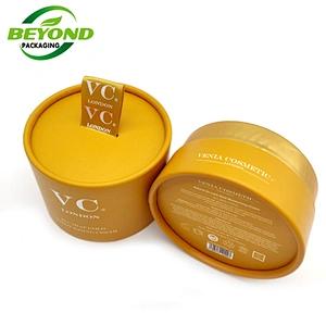 Luxury Biodegradable Cardboard Cosmetic Round Paper Tube With Ribbon Cosmetic Face Cream Packaging Tube