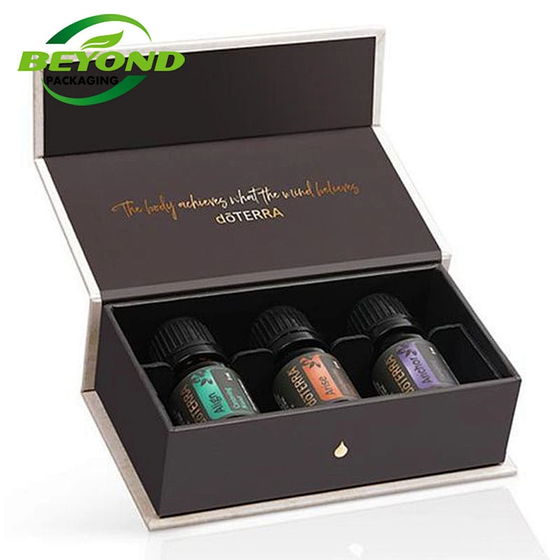 Custom Logo Cardboard Magnetic Paper Packaging Essential Oil Bottle Cosmetic Gift Box with Magnet Closure