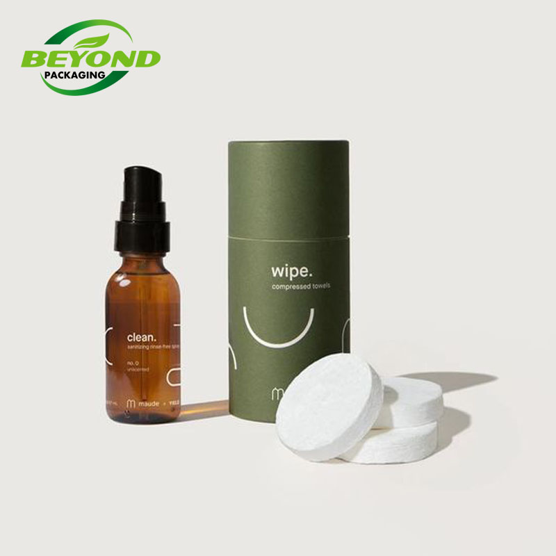 Biodegradable Kraft custom fancy paper round cylinder packing box for 30ml bottle Retail essential oil 10ml packaging tube