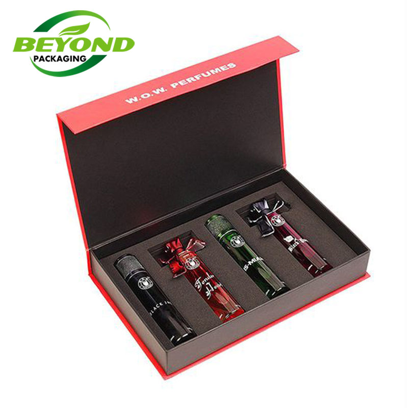 Custom Logo Cardboard Magnetic Paper Packaging Essential Oil Bottle Cosmetic Gift Box with Magnet Closure