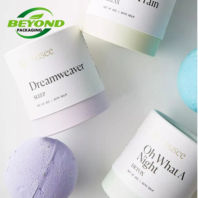 High Quality Custom Design Zero Plastic Cylinder Packaging Paper Tube For Product Bath Ball Towel Packaging