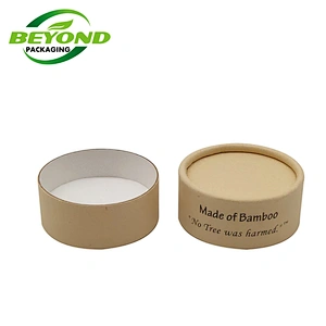 Natural round shaped bamboo material sleeve paper tube cylinder kraft paper tube from lip balm paper jar