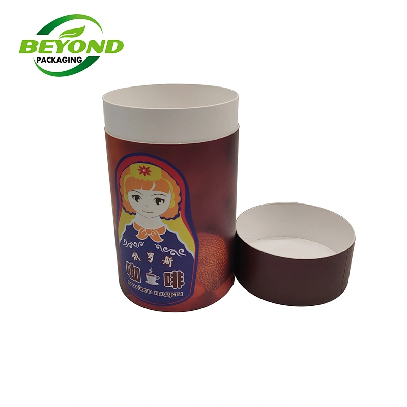 Eco friendly  Recycled Eco Friendly CMYK Printing Cardboard Tube Paper Gift Box For Coffee Packaging