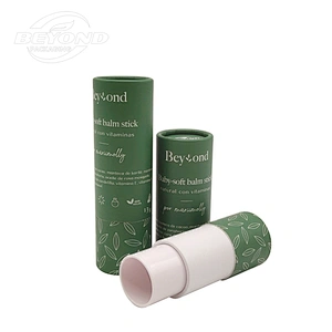 Eco friendly customized printing round cardboard kraft paper tube twist up lip balm tubes lipstick paper tube packaging